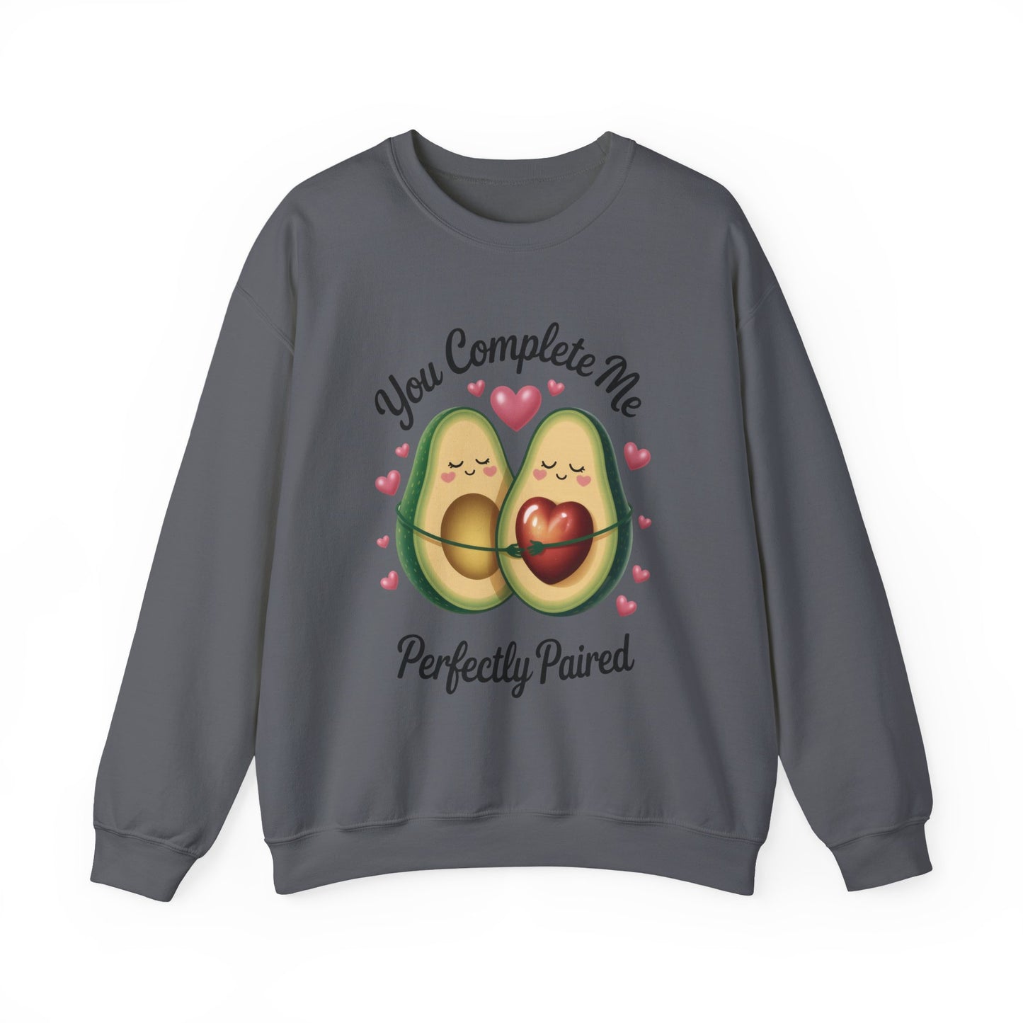 Cute Avocado Love Crewneck Sweatshirt, Sweatshirt for Couples, Perfect Gift for Valentines Day, Cozy Apparel, Avocado Lover Gift