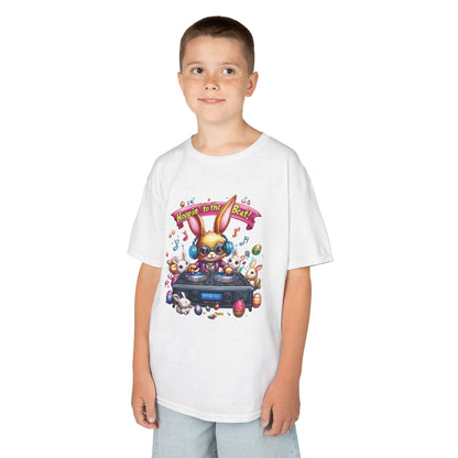 Kids Easter DJ Bunny T-Shirt Fun - Music Themed Spring Tee, Hoppin to the Beat Design, Colorful Holiday Shirt for Boys and Girls