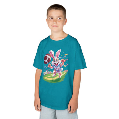 Touchdown Bunny Kids T-Shirt - Cute Easter Football Shirt for Kids, Fun Spring Outfit, Sports Bunny Tee Gift for Little Athletes Easter Gift