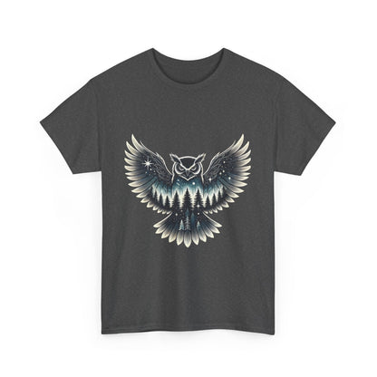 Mystical Owl Graphic Tee, Wildlife Lover Gift, Nature Shirt, Festival Wear, Boho Style, Night Bird Graphic T-Shirt