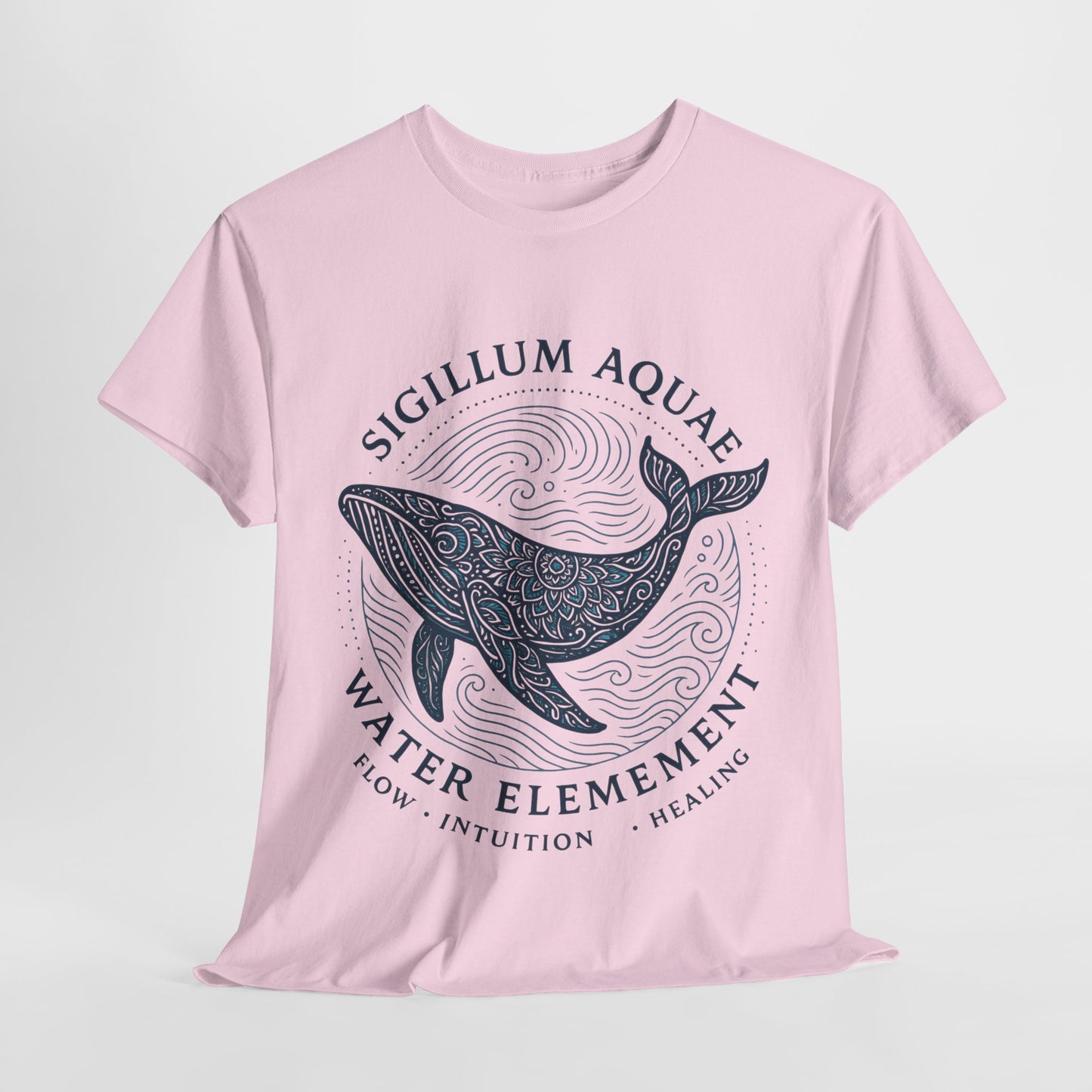 Water Element Whale Tee, Sigillum Aquae Symbol, Flow Intuition Healing, Spiritual Ocean Totem Tee, Nature Energy Shirt, Mindfulness Fashion