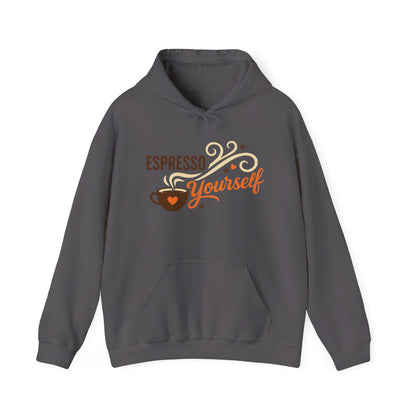 Espresso Yourself Coffee Hoodie, Funny Womens Barista Gift, Cozy Cafe Sweatshirt