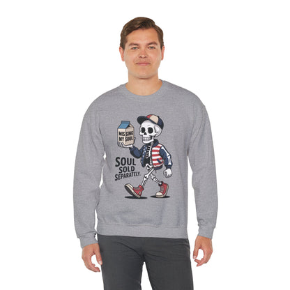 Skeleton Graphic Sweatshirt, Soul Sold Separately Pullover, Funny Gothic Streetwear, Missing My Soul Skull Hoodie Alternative