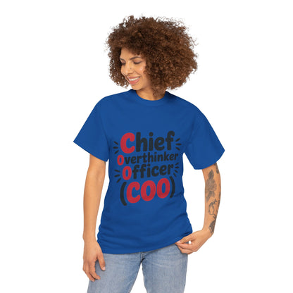 Women's COO T-Shirt, Chief Overthinker Officer Funny Graphic Tee, Sarcastic Work Shirt