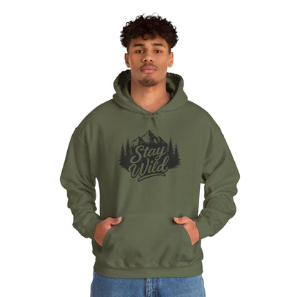 Stay Wild Hoodie, Nature Lover Unisex Pullover, Mountain Adventure Hiking Sweatshirt, Outdoorsy Gift for Him Her