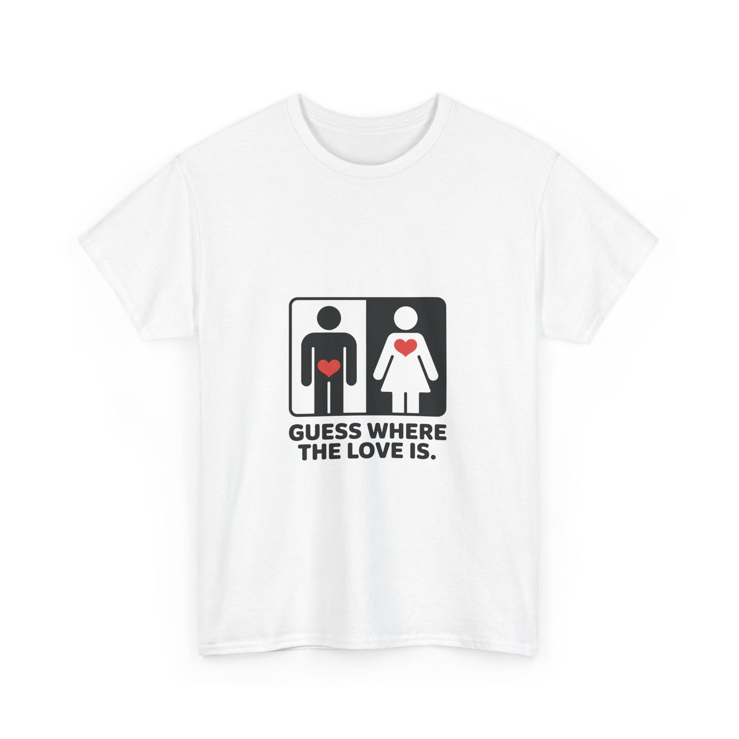 Funny Love Location Women's T-Shirt, Bold Graphic Humorous Relationship Tee, Gift for Couples, Valentine's Day Gift, Love joke tee