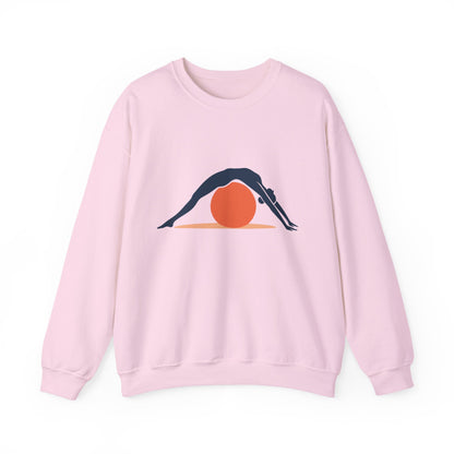 Womens Heavy Blend™ Crewneck Sweatshirt, Womens Pilates Sweatshirt, Yoga Fitness Graphic Pullover, Cute Workout Top