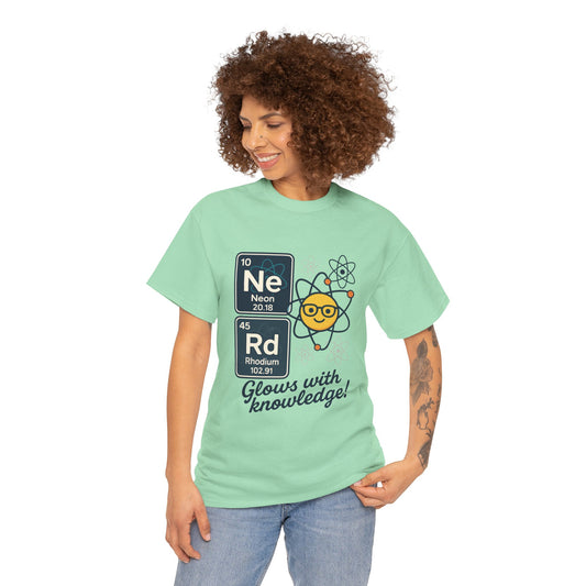 Funny Womens Nerd T-Shirt, NeRd Periodic Table Shirt, Glowing Knowledge Tee, Science Lover Gift, Chemistry Shirt, STEM Apparel, Science Tee