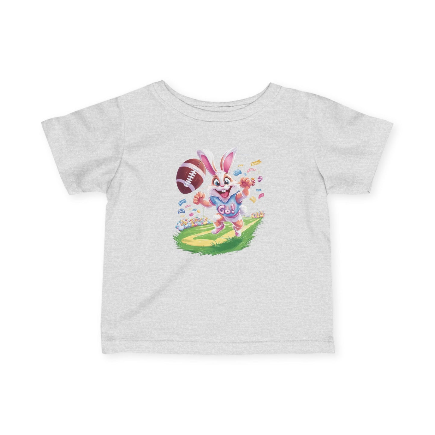 Touchdown Bunny Infant Tee - Funny Football Easter Shirt for Babies, Sporty Bunny Baby T-Shirt, Spring Gift for 6-24 Months, Easter Gift