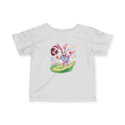 Touchdown Bunny Infant Tee - Funny Football Easter Shirt for Babies, Sporty Bunny Baby T-Shirt, Spring Gift for 6-24 Months, Easter Gift