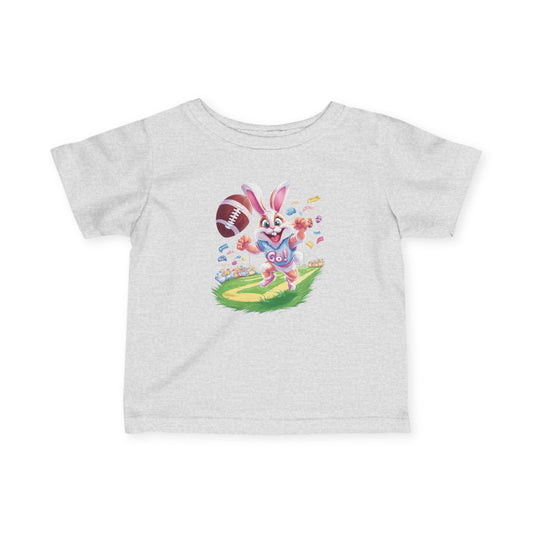 Touchdown Bunny Infant Tee - Funny Football Easter Shirt for Babies, Sporty Bunny Baby T-Shirt, Spring Gift for 6-24 Months, Easter Gift