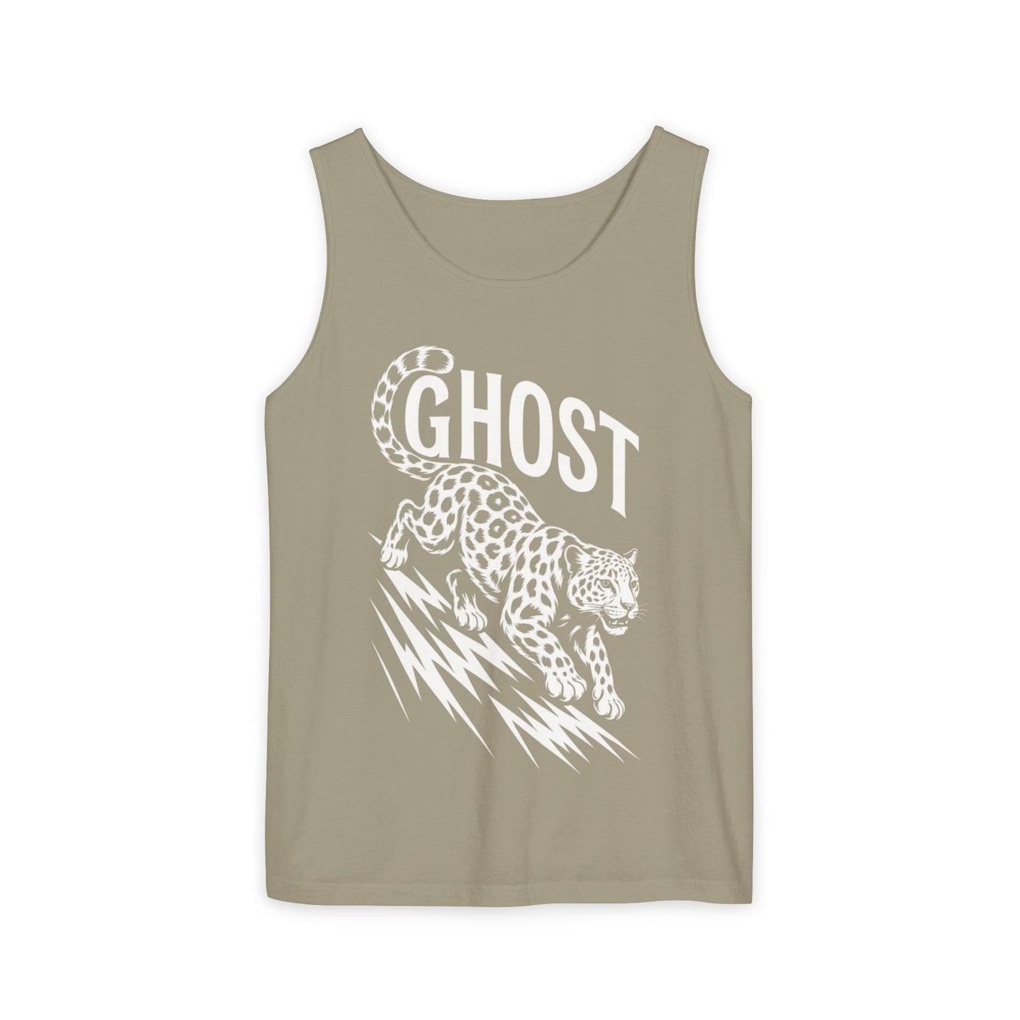 Ghost Leopard Mens Tank Top, Cool Graphic Shirt for Summer, Beach Days, Festivals, Gifts, Casual Wear