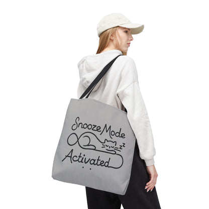 Sleepy Cat Tote Bag - Snooze Mode Activated, Cute Cat Lover Gift, Lounge Essential, Beach, Grocery, Everyday Use, Beach Weekender Bag