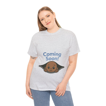 Coming Soon Maternity  Tee, Cute Baby Boy Pregnancy Announcement Tee, Funny Expecting Mom Gift, Gender Reveal Tee, Baby Shower Top