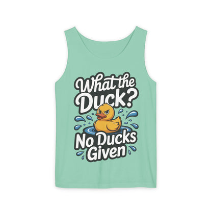 Funny Duck Tank Top for Summer - No Ducks Given Tee - What The Duck Mens T-Shirt - Sarcastic Rubber Duck Graphic, Humor Gift For Him