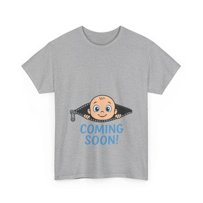Coming Soon Maternity T-Shirt, Cute Baby Boy Pregnancy Announcement Shirt, Funny Expecting Mom Gift, Gender Reveal Tee, Baby Shower Top