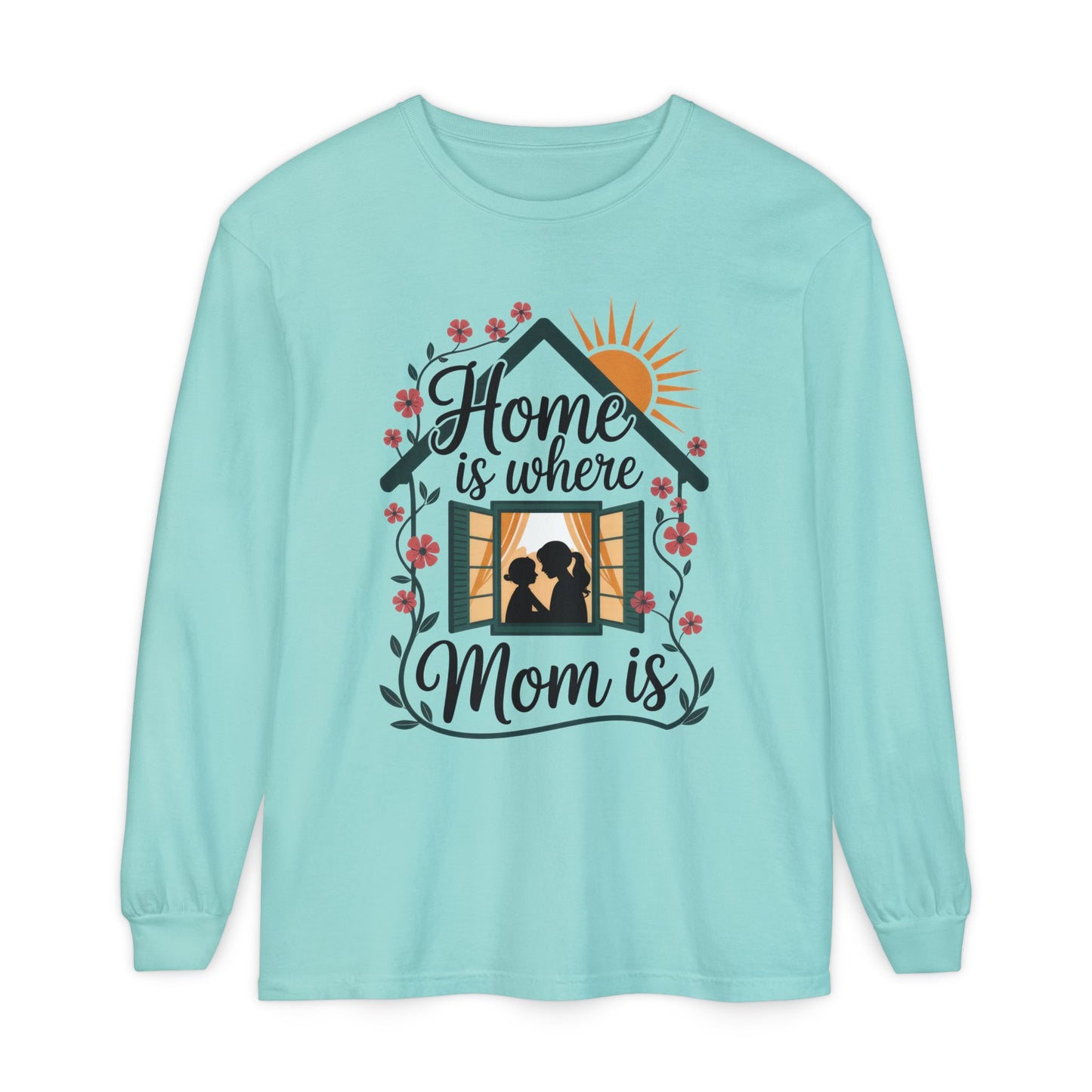 Home Is Where Mom Is Long Sleeve T-Shirt, Mother's Day Cotton Shirt, Cute Family Gift for Mom, Sentimental Mom Gift, mother's day Gift
