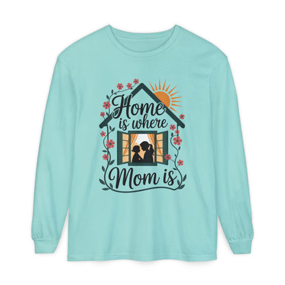 Home Is Where Mom Is Long Sleeve T-Shirt, Mother's Day Cotton Shirt, Cute Family Gift for Mom, Sentimental Mom Gift, mother's day Gift