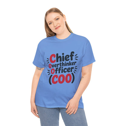 Women's COO T-Shirt, Chief Overthinker Officer Funny Graphic Tee, Sarcastic Work Shirt