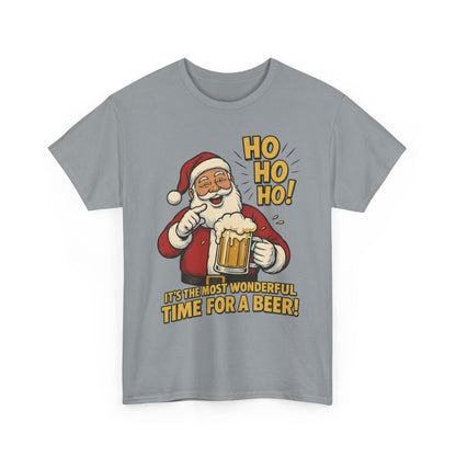 Funny Santa Beer Christmas T-Shirt, Men's Holiday Party Tee