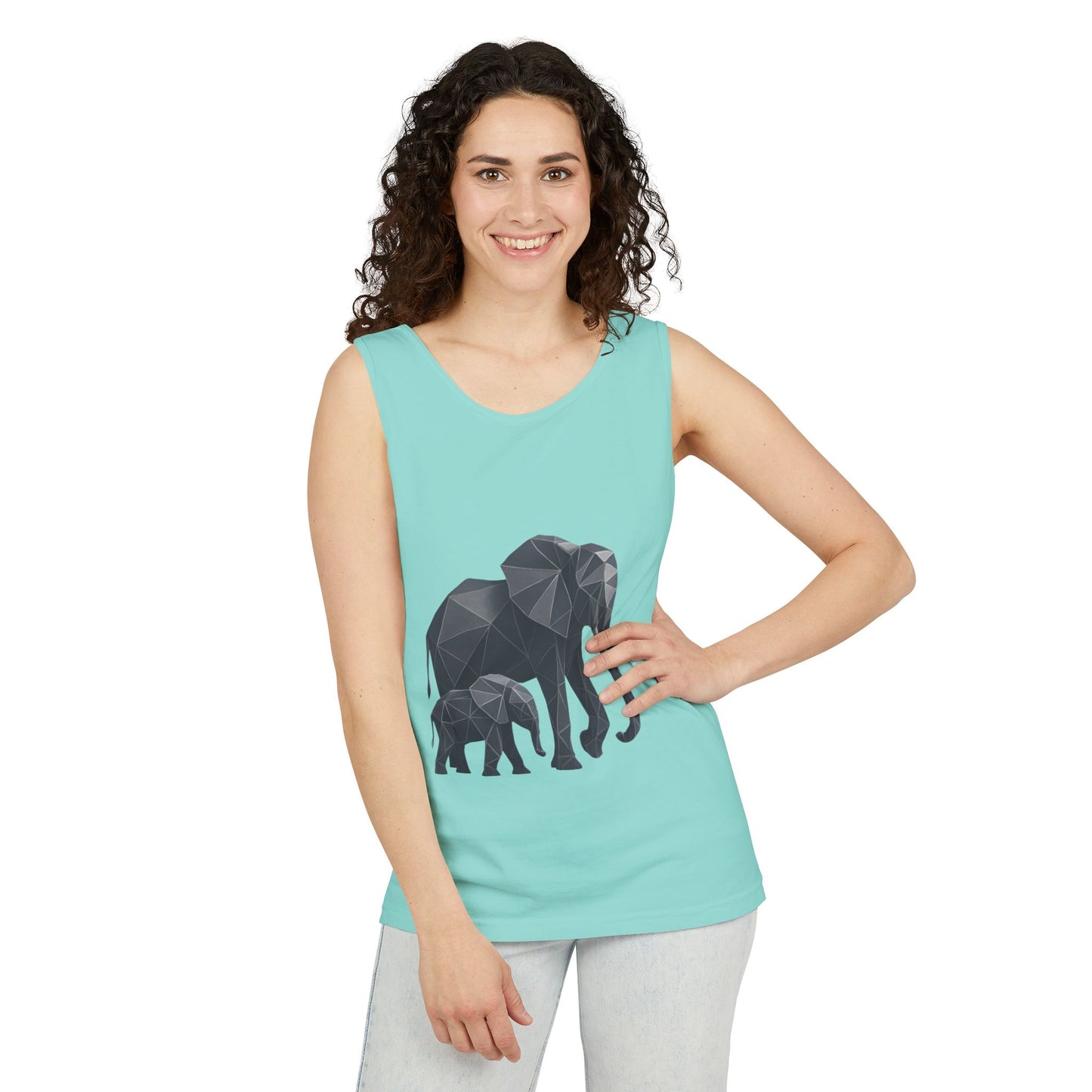 Elephant Family Unisex Tank Top, Animal Lover Gift, Casual Wear, Summer Essentials, Eco-Friendly Apparel, Wildlife Shirt