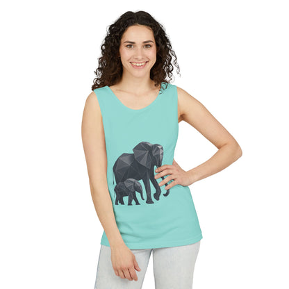 Elephant Family Unisex Tank Top, Animal Lover Gift, Casual Wear, Summer Essentials, Eco-Friendly Apparel, Wildlife Shirt
