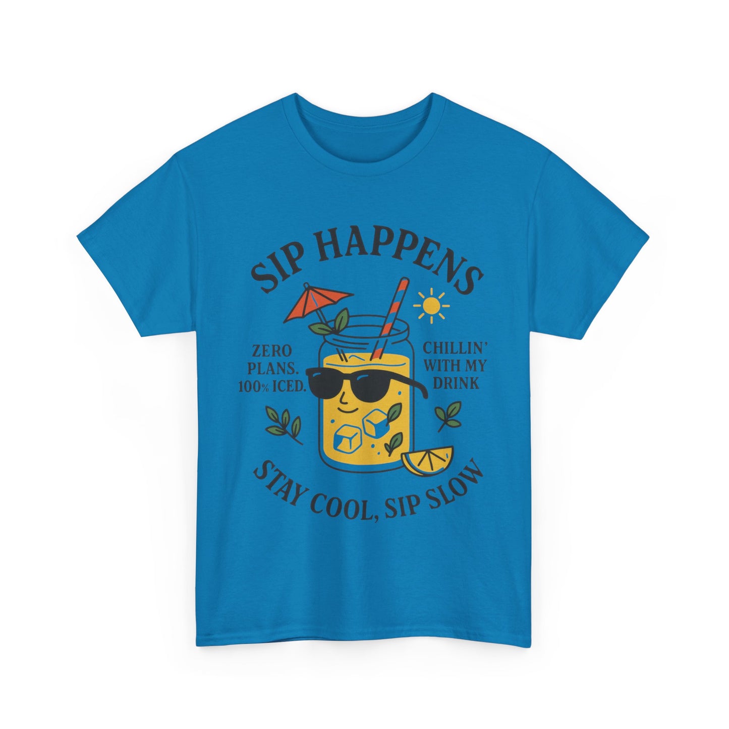 Sip Happens Womens T-Shirt, Funny Summer Drink Graphic Tee, Stay Cool Sip Slow Lemonade Shirt, , Beach Wear, BBQ Parties, Chill Summer Vibes