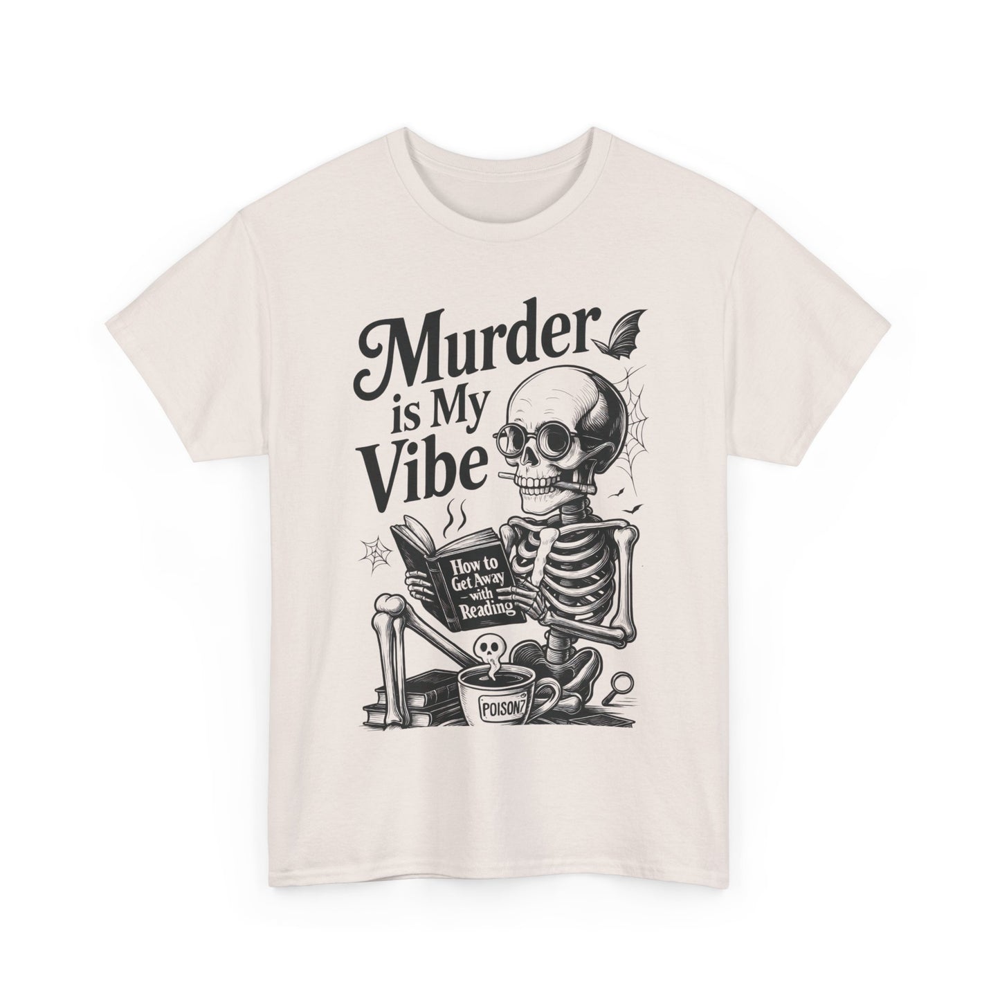 Mens Heavy Cotton Tee - "Murder is My Vibe" Graphic Shirt for Ghoulish Vibes, Halloween Fun, Spooky Season, Casual Wear, Gift for [...]