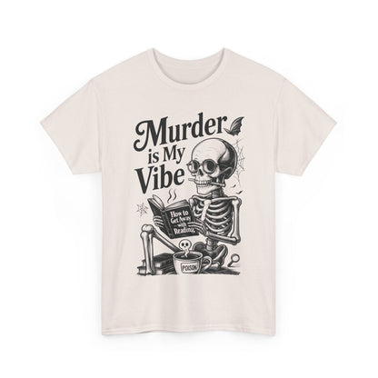 Mens Heavy Cotton Tee - "Murder is My Vibe" Graphic Shirt for Ghoulish Vibes, Halloween Fun, Spooky Season, Casual Wear, Gift for [...]