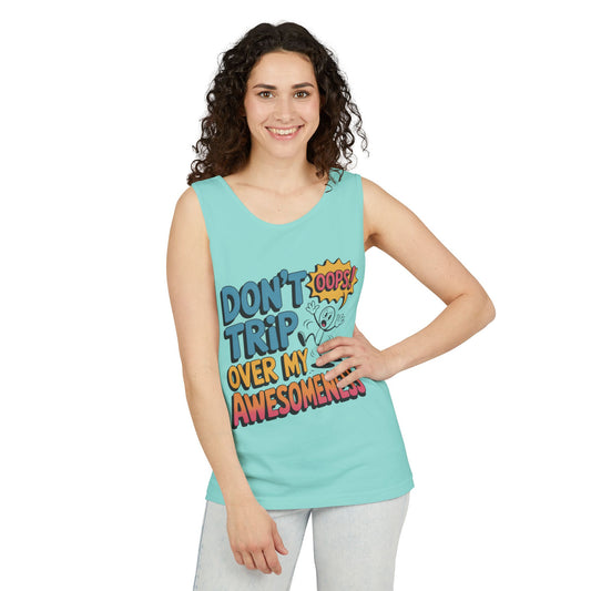 Funny Graphic Tank Top, Don't Trip Over My Awesomeness Tank, Womens Cotton Tank for Casual Wear, Gift for Friends, Birthday Gift, Humor Tee