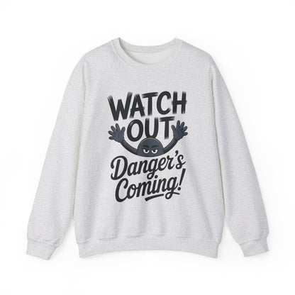 Mens Casual Crewneck Sweatshirt with Warning Message, Funny Gift for Friends, Cozy Layer for Everyone, Great for Halloween, Fall