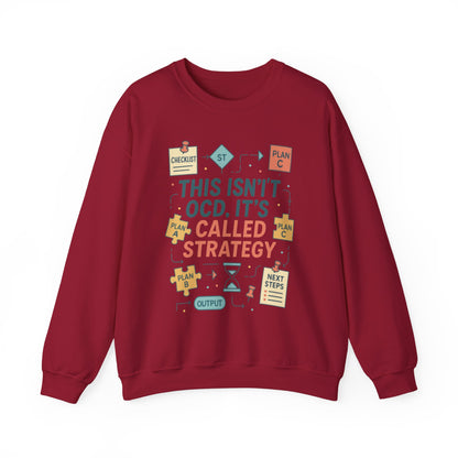 Funny Womens Planning Sweatshirt, This Isnt OCD Its Called Strategy, Sarcastic Organizer Pullover for Her, Strategy Sweatshirt