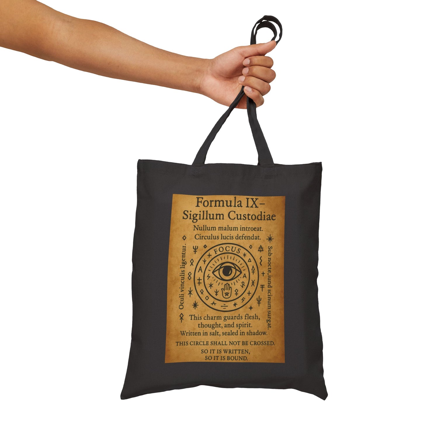 Sigil of Protection Tote Bag, All Seeing Eye Charm, Witchy Ward Symbol, Occult Defense Seal, Mystic Canvas Bag, Boho Style Tote, Witchy Gift