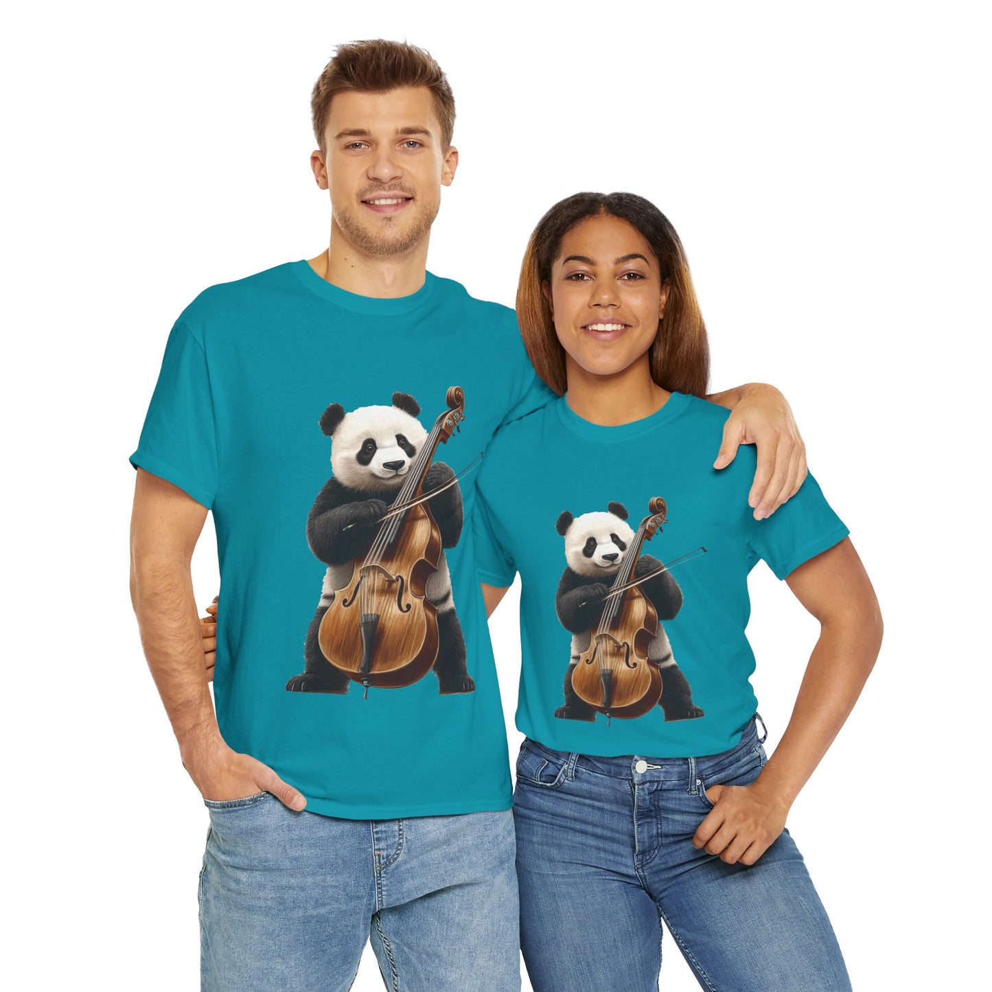 Panda Musician Tee - Cute Animal Graphic Shirt for Music Lovers, Gift for Panda Fans, Unique Concert Outfit, Casual Wear, Cellist Panda
