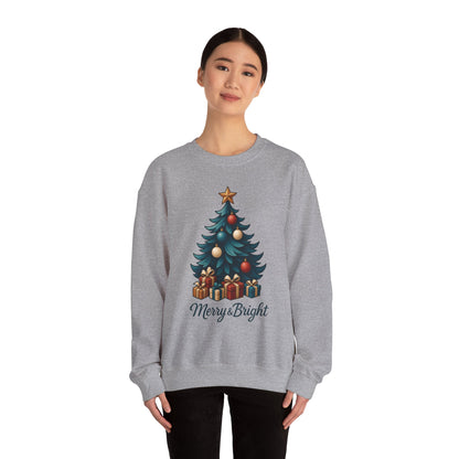 Merry Bright Christmas Sweatshirt, Cozy Holiday Pullover