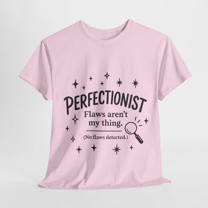 Funny Perfectionist T-Shirt for Women, No Flaws Detected Graphic Tee, Minimalist Humor Shirt, Gift for OCD, Flawless Queen