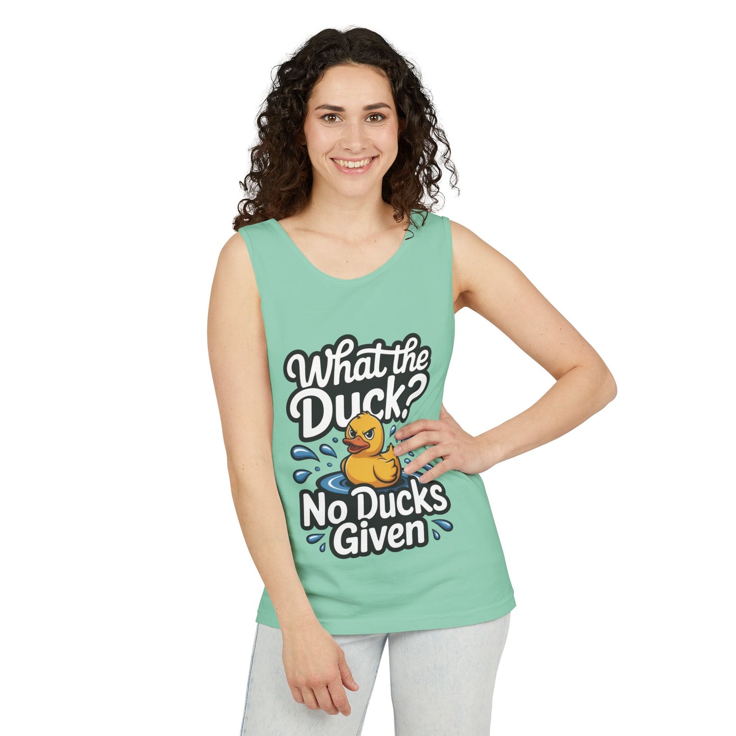 What The Duck Funny Womens Tank Top, No Ducks Given Tee, Sarcastic Duck Tee, Rubber Duck Graphic Tank, Humor Gift For Her,Beach Party Outfit
