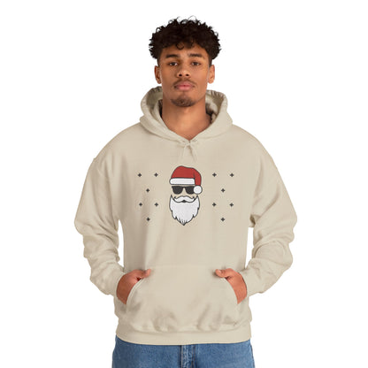 Cool Santa Men's Hoodie, Funny Christmas Sweatshirt, Retro Knit Holiday Style