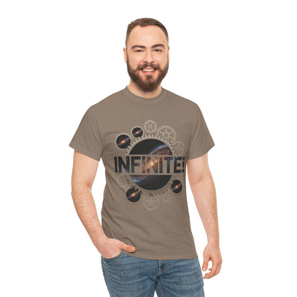 Steampunk Space Gears T-Shirt, Unisex Infinite Universe Graphic Tee, Cosmic Mechanical Design Tee for Sci-Fi & Engineering Lovers