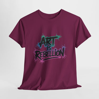 Art Is Rebellion Women's Graphic T-Shirt, Graffiti Street Art Tee, Bold Rebel Statement Top