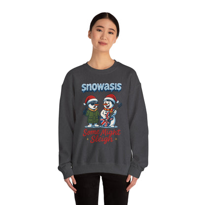 Snowasis Some Might Sleigh Women's Christmas Sweatshirt, Funny Retro Holiday Jumper