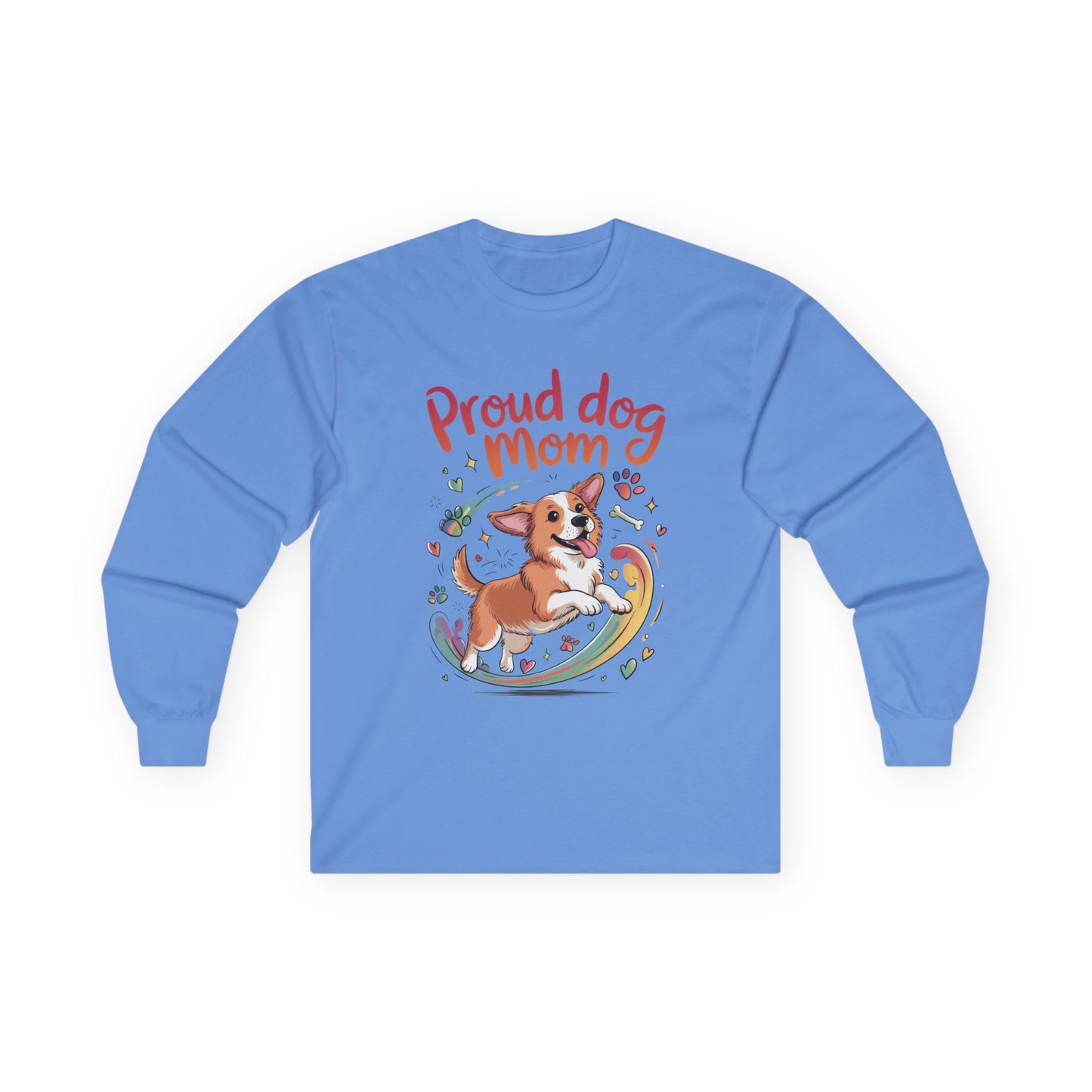 Proud Dog Mom Long Sleeve Tee, Cute Pet Lover Shirt, Gifts for Dog Owners, Mother's Day, Animal Lover Apparel,  Dog Mom Apparel
