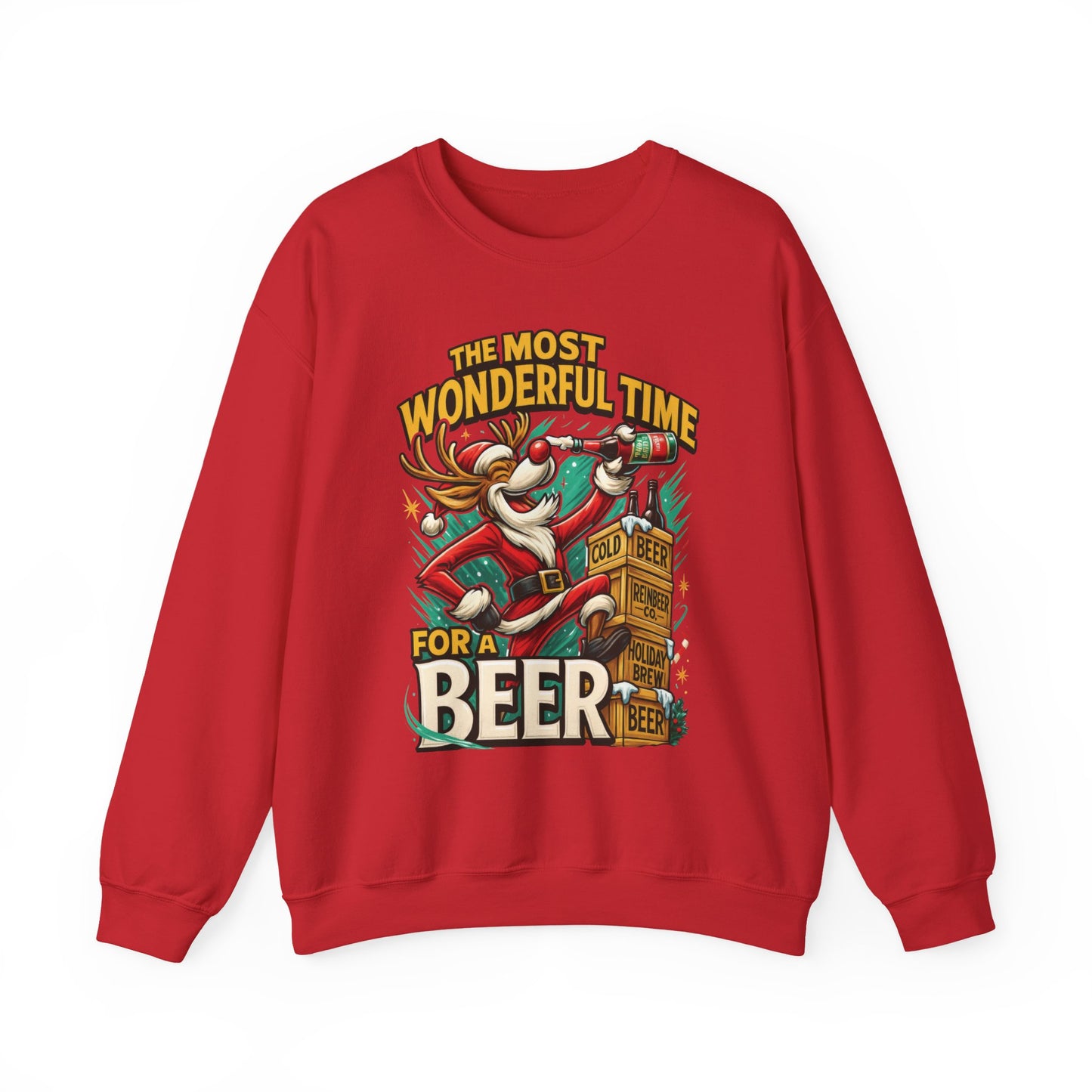Funny Christmas Beer Sweatshirt, The Most Wonderful Time for a Beer