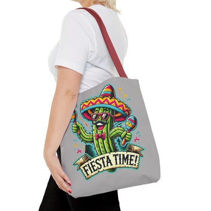 Fiesta Time Cactus Tote Bag, Funny Mexican Party Gift, Sombrero Maracas Print, Cinco de Mayo Bag, Summer Festival Tote, Beach Bag, Shopping