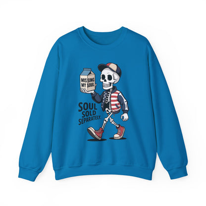 Skeleton Graphic Sweatshirt, Soul Sold Separately Pullover, Funny Gothic Streetwear, Missing My Soul Skull Hoodie Alternative