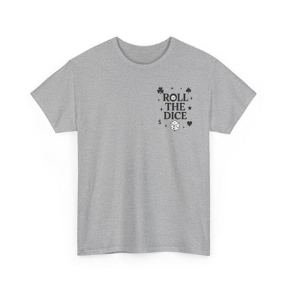Queen of Luck Front & Back Print unisex T-Shirt, Roll the Dice Tee for Men, Vintage Gambling Shirt, Casino Gift, Poker Gift, Card Games Gift