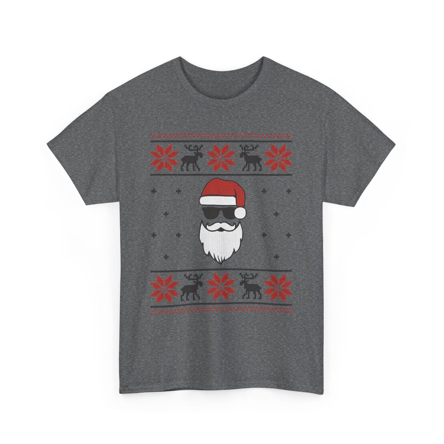 Cool Santa Men's T-Shirt, Funny Christmas Tee, Retro Knit Pattern Holiday Shirt