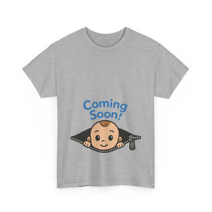 Coming Soon Maternity Tee, Cute Baby Boy Pregnancy Announcement Tee, Funny Expecting Mom Gift, Gender Reveal Tee, Baby Shower Top