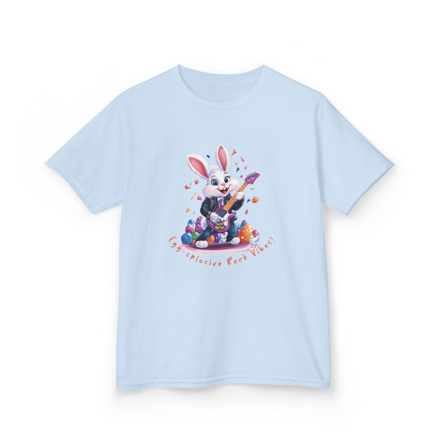 Explosive Rock Vibes Kids Tee - Fun Bunny Graphic T-Shirt for Young Rockstars