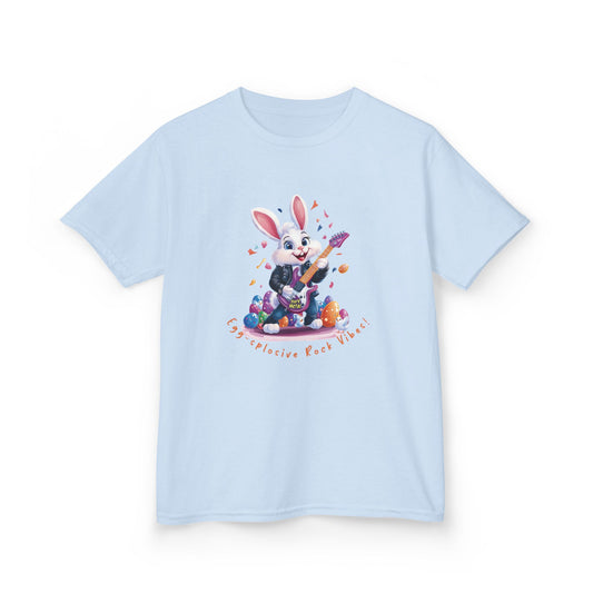 Explosive Rock Vibes Kids Tee - Fun Bunny Graphic T-Shirt for Young Rockstars
